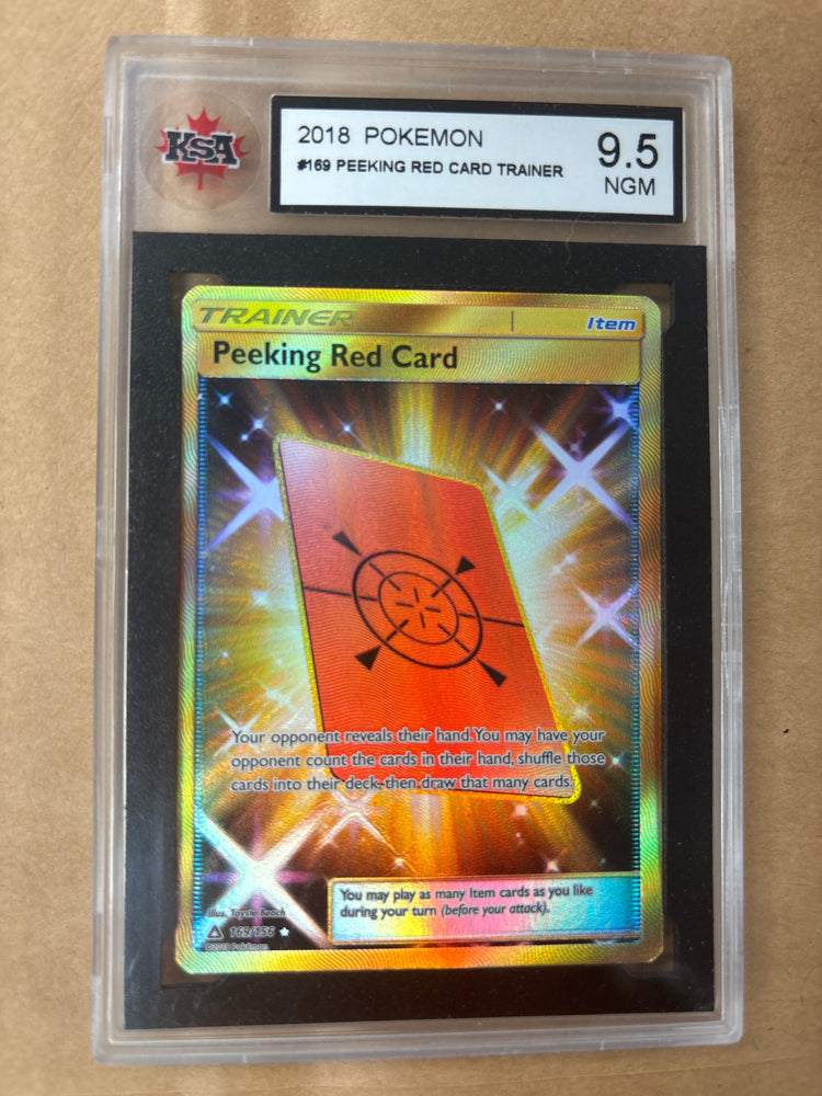 2018 Pokemon Peeking Red Card Trainer #169 Graded 9.5