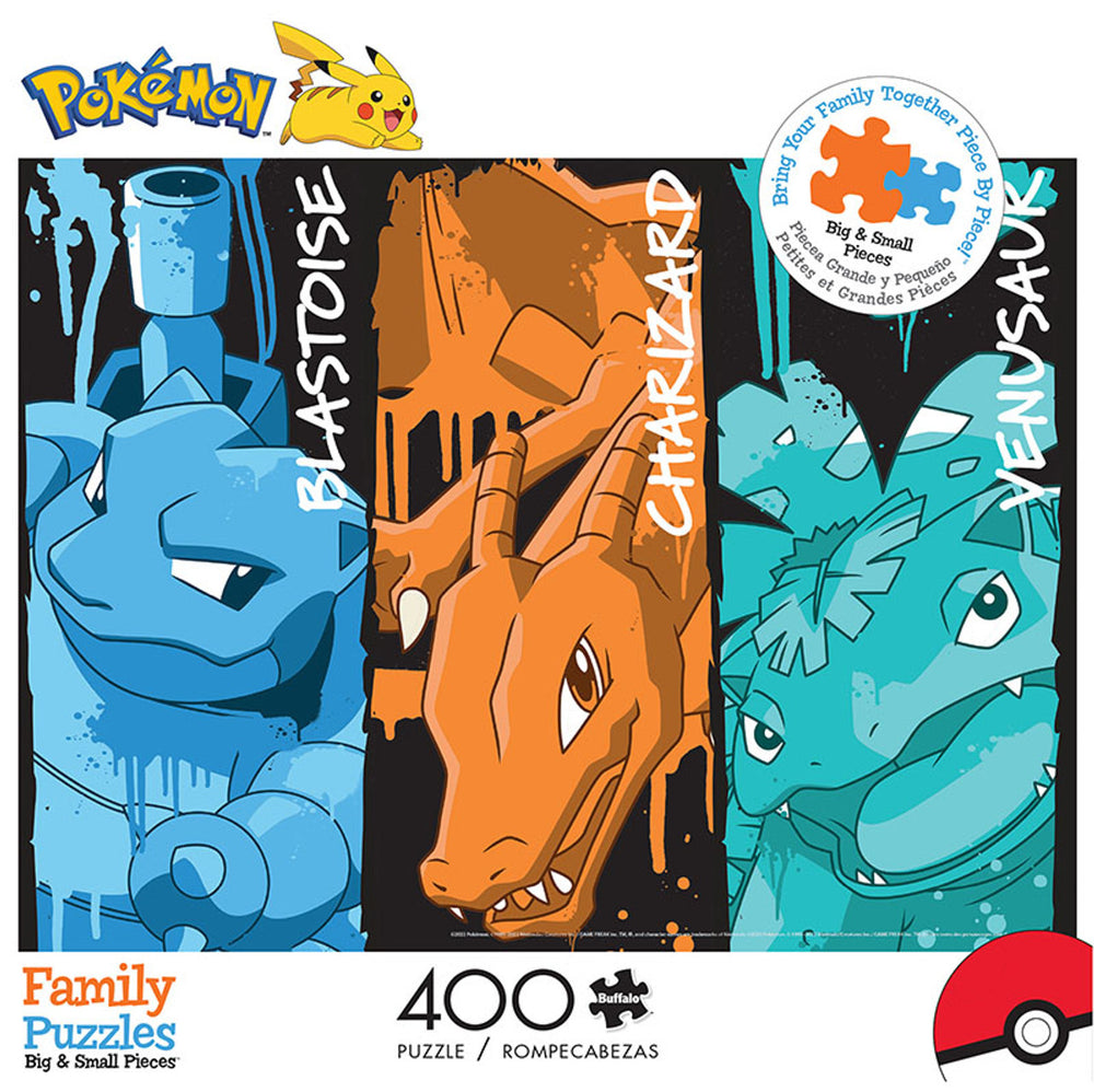 Pokémon: Blastoise, Charizard, and Venusaur Graffiti 400 Piece Puzzle