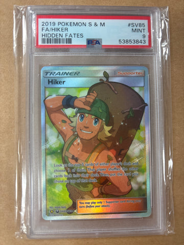 2019 Pokemon S&M FA/Hiker Hidden Fates SV85 Graded 9