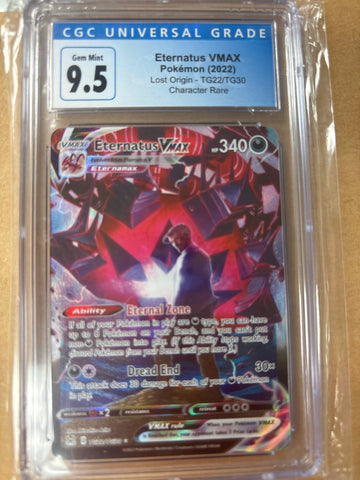 2022 Pokemon Eternatus VMAX Lost Origin  TG22/TG30 Graded 9.5