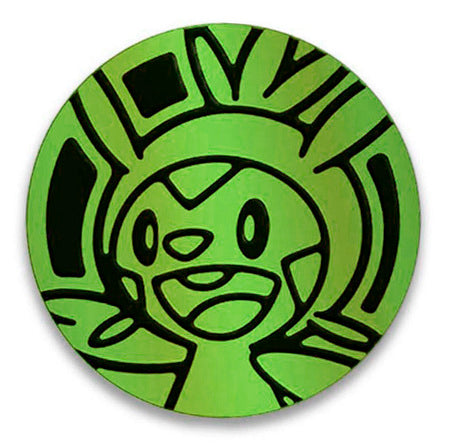 Chespin Collectible Pokemon Coin (Green Rainbow Mirror Holofoil)