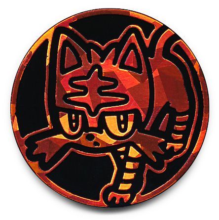 Litten Collectible Pokemon Coin (Red Cracked Ice Holofoil)
