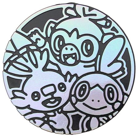 Galar Region Starters Pokemon Collectible Coin (Silver Rainbow Mirror Holofoil)