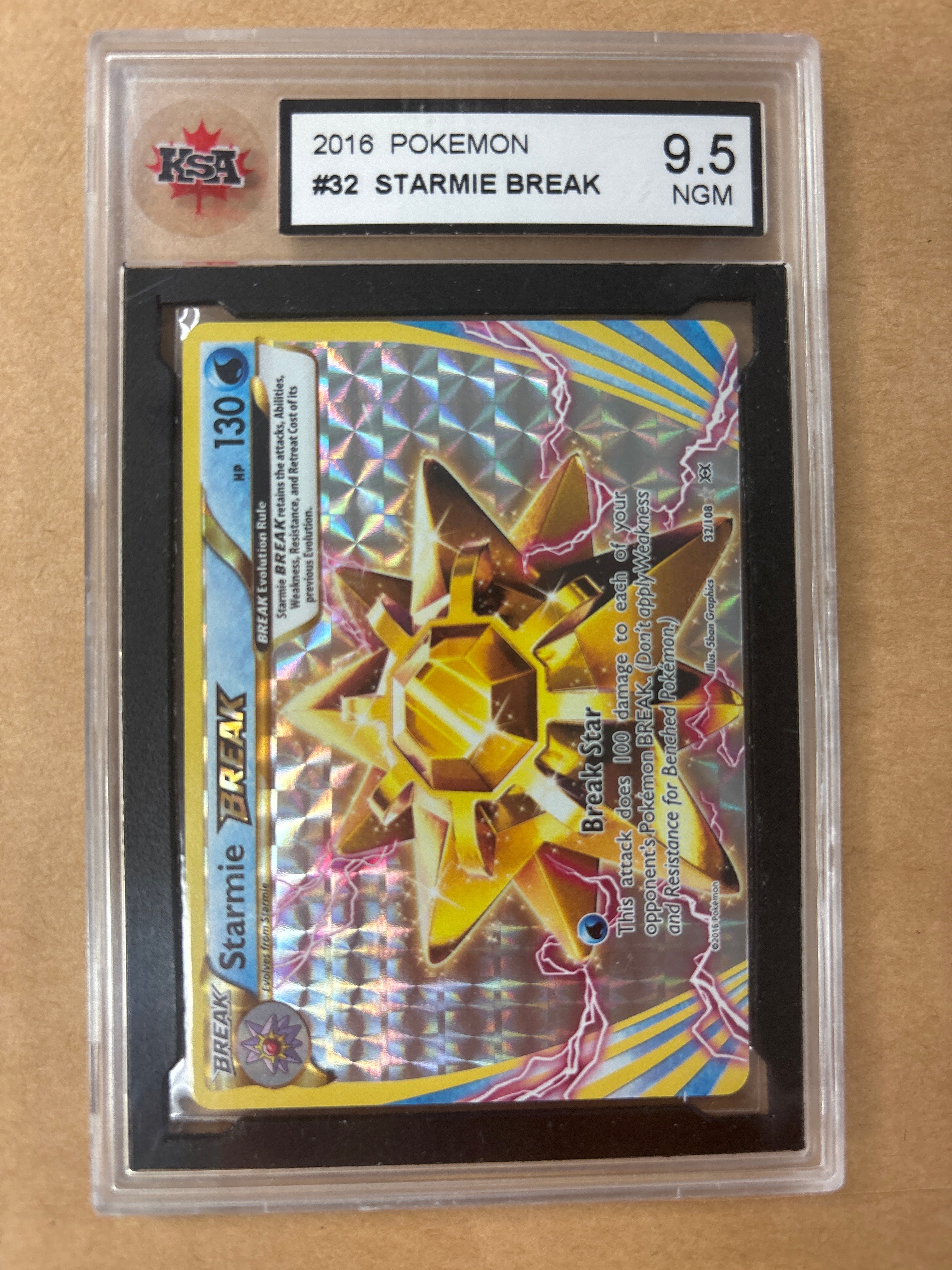 2016 Pokemon #32 Starmie Break Graded 9.5
