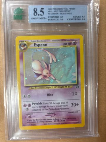 2001 Pokemon Neo Discovery Espeon Holo 1/75 MNT PSA 8
