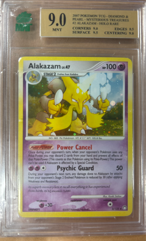 2007 Pokemon Diamond & Pearl - Mysterious Treasures #2 Alakazam Holo Rare Graded MNT 9