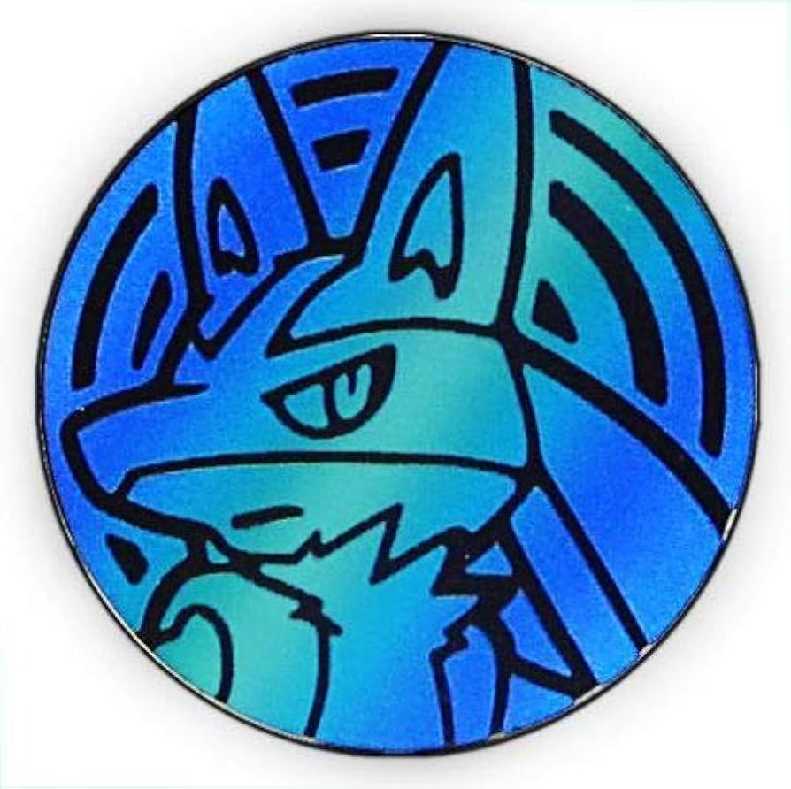 Lucario Pokemon Small Coin - Blue Metallic