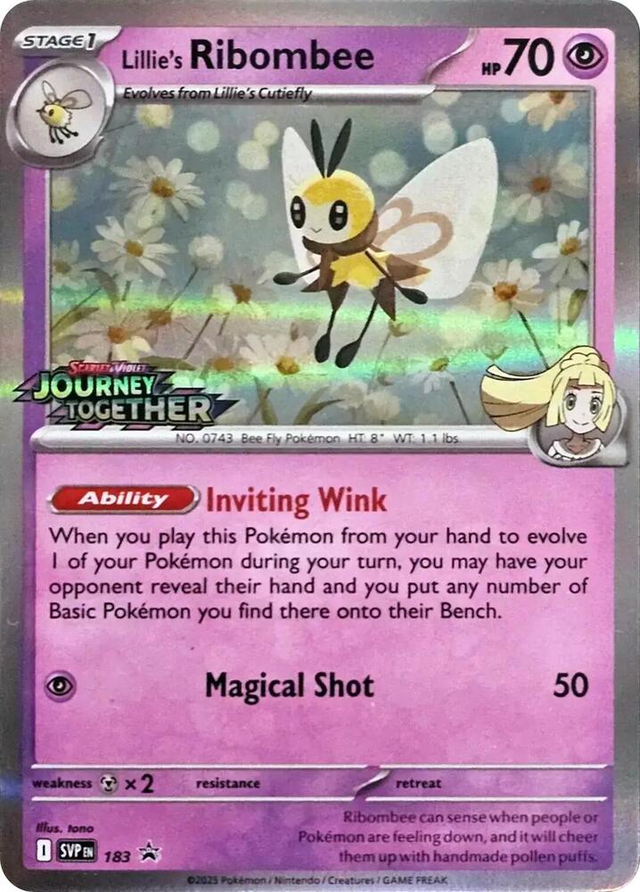 Lillie's Ribombee (183) (Prerelease) [Scarlet & Violet: Black Star Promos]