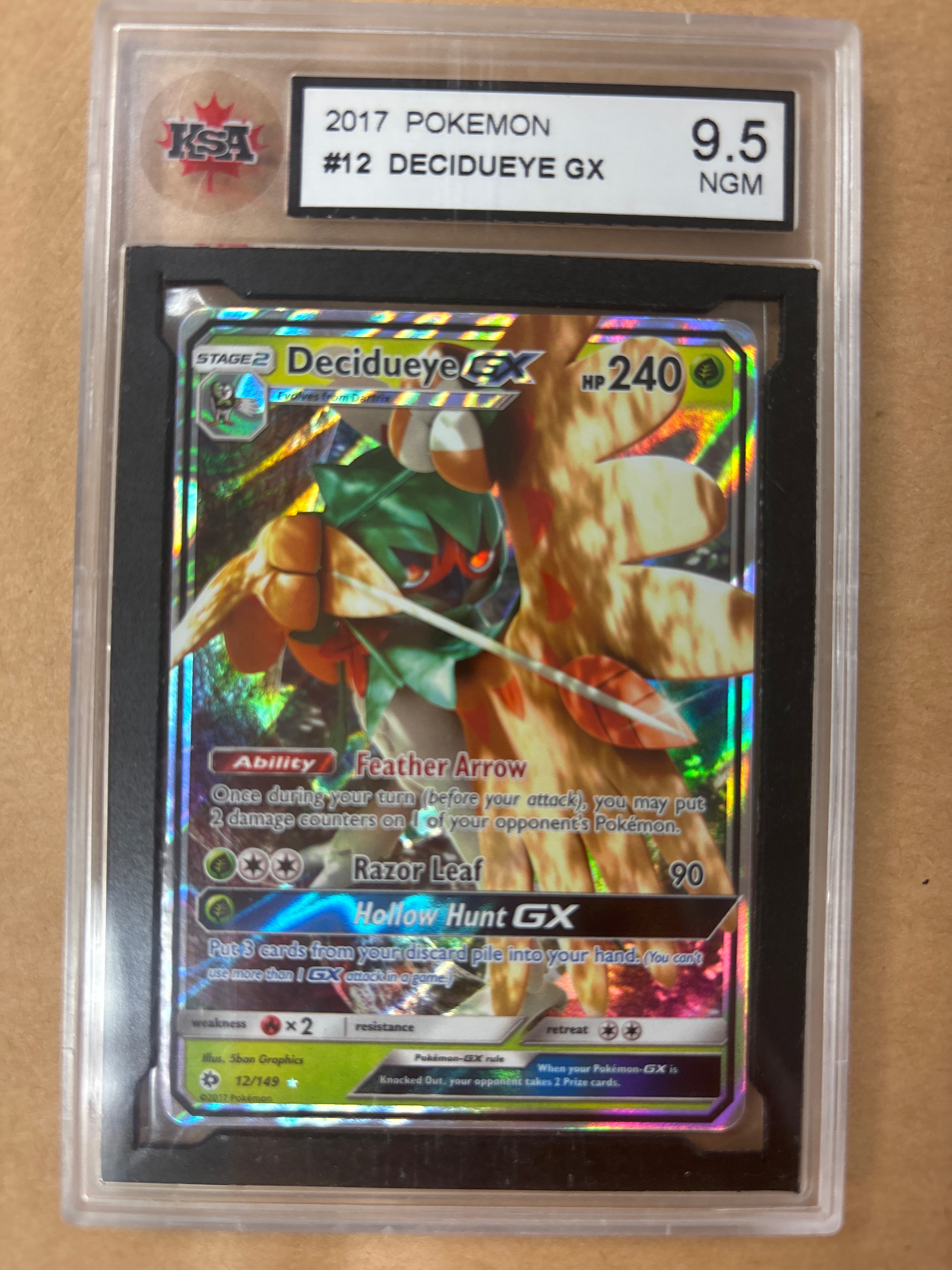 2017 Pokemon Decidueye GX #12 Graded 9.5