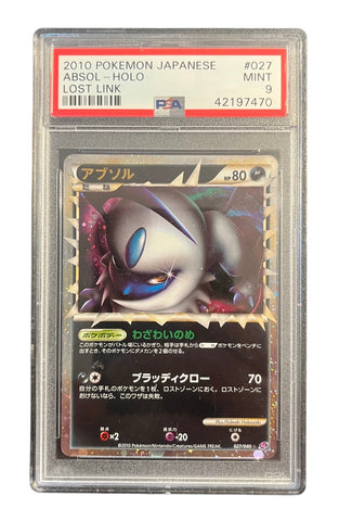 Absol Prime #27 - 2010 Japanese Pokemon Card - Lost Link - Holo - PSA Graded 9