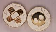 Pokemon metal burn and poison coins (white)