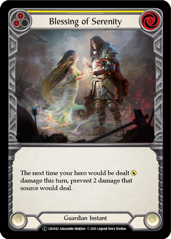 Blessing of Serenity (Yellow) [U-CRU042] (Crucible of War Unlimited)  Unlimited Rainbow Foil