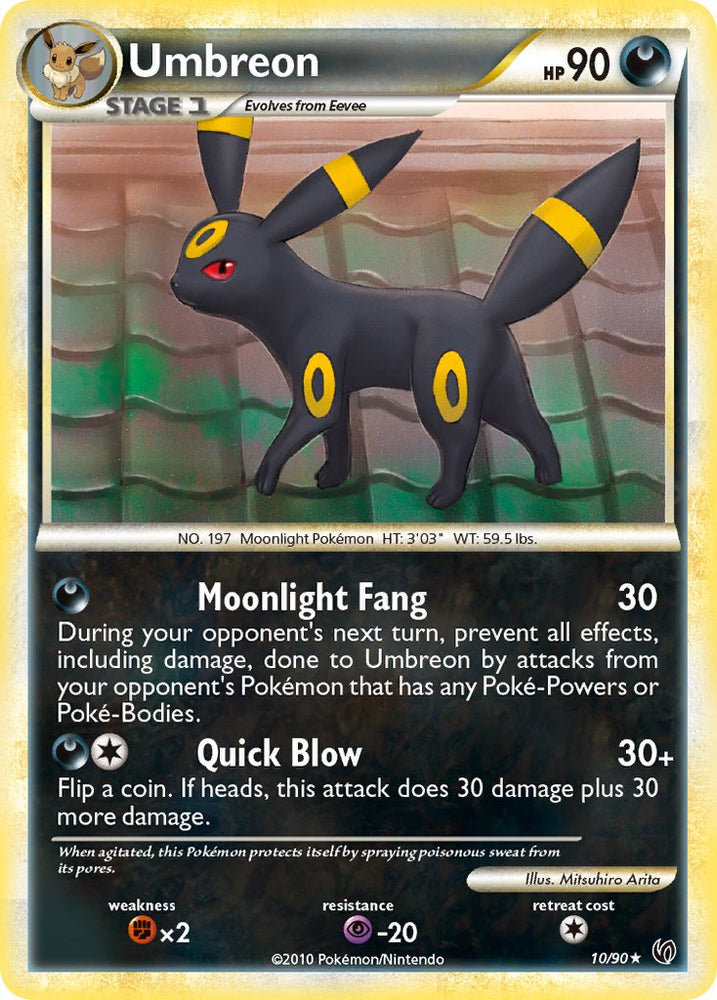 Umbreon (10/90) (Cracked Ice Holo) (Theme Deck Exclusive) [HeartGold & SoulSilver: Undaunted]
