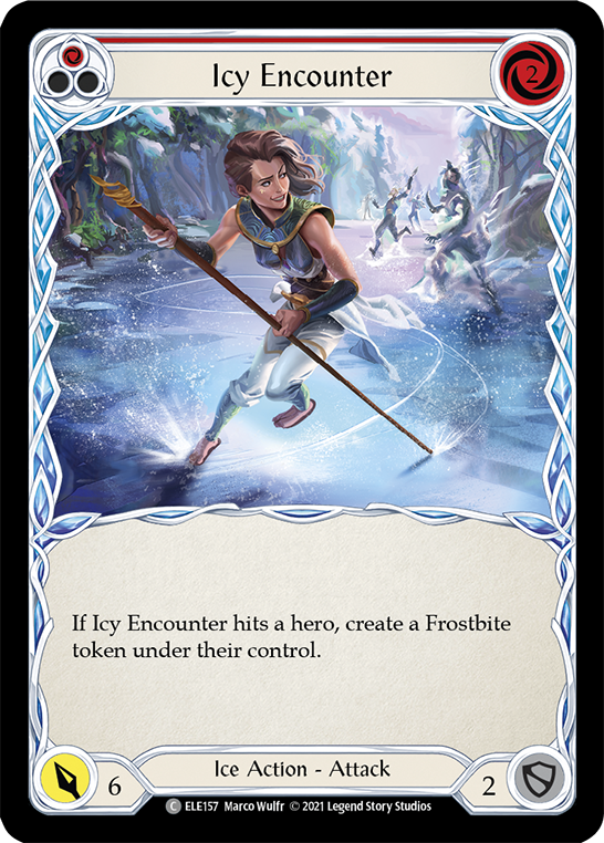 Icy Encounter (Red) [ELE157] (Tales of Aria)  1st Edition Rainbow Foil