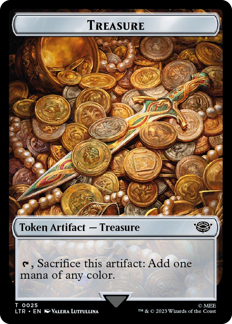 Treasure // Food (0023) Double-Sided Token (Surge Foil) [The Lord of the Rings: Tales of Middle-Earth Tokens]