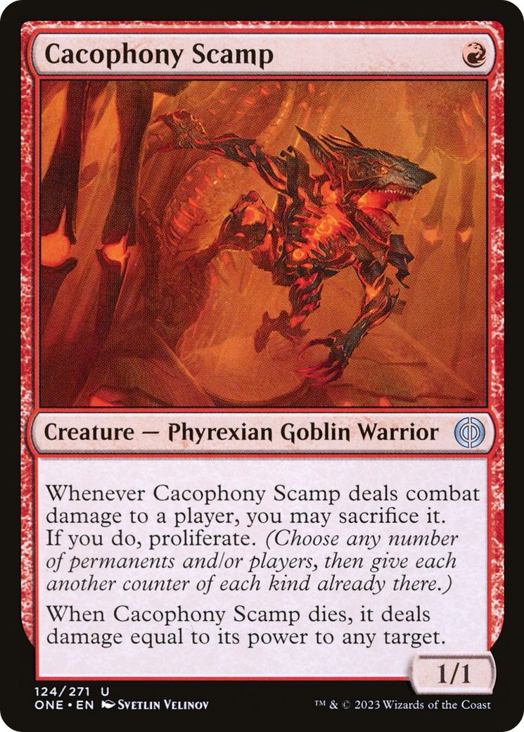 Cacophony Scamp [Phyrexia: All Will Be One]