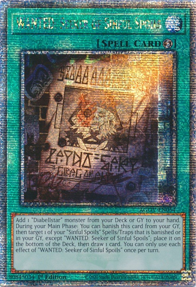 WANTED: Seeker of Sinful Spoils (Quarter Century Secret Rare) [AGOV-EN054] Quarter Century Secret Rare