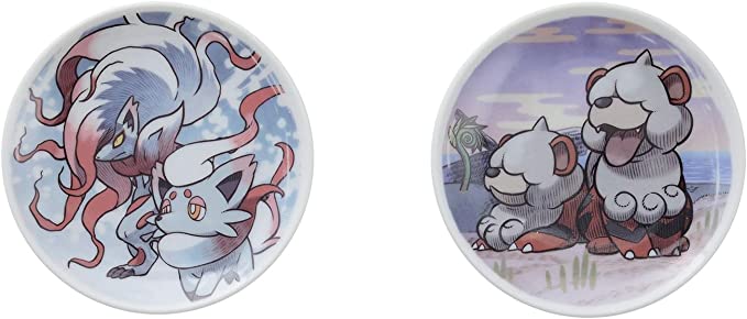 JPN Pokemon Hisui Days - Tea Plate Set (Zorua/Zoruark + Growlithe)