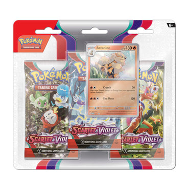 SV1 - Scarlet & Violet 3 Pack Blister (Arcanine or Dondozo)