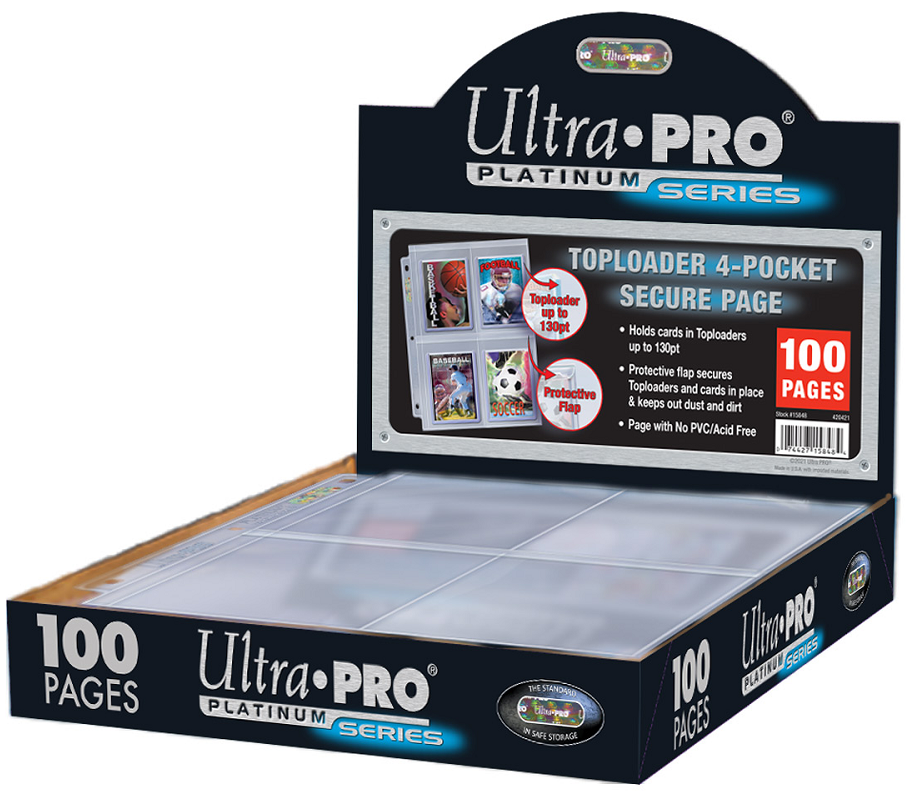 Ultra PRO: 4-Pocket Pages Secure Platinum - For Toploaders (100ct)