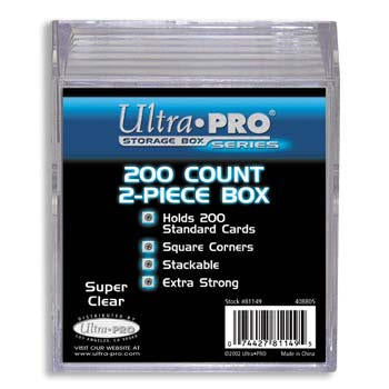 Ultra Pro - 2 Piece Plastic Card Box - Holds 200 Cards