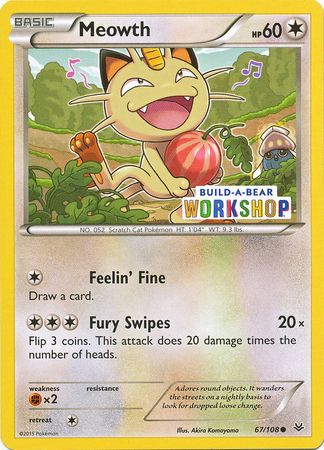 Meowth (67/108) (Build A Bear Workshop Exclusive) [XY: Roaring Skies]