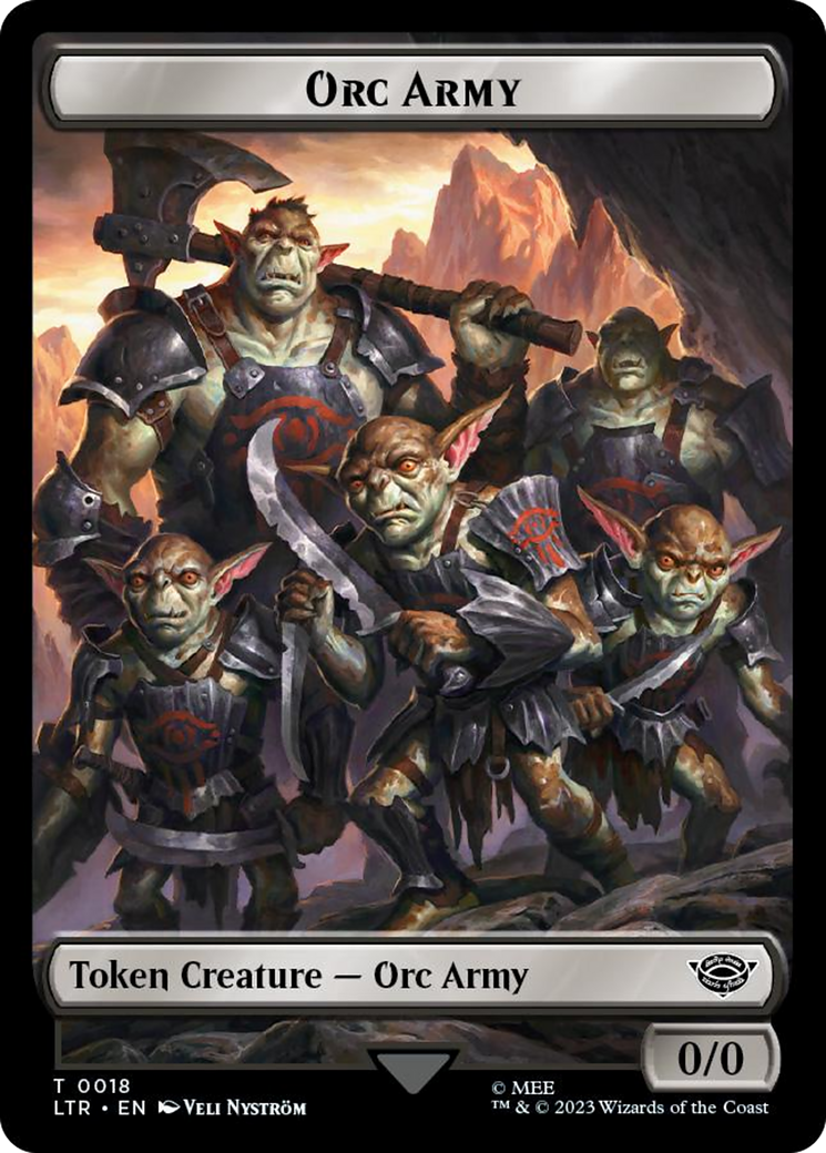 Orc Army (0018) // Food (0022) Double-Sided Token (Surge Foil) [The Lord of the Rings: Tales of Middle-Earth Tokens]