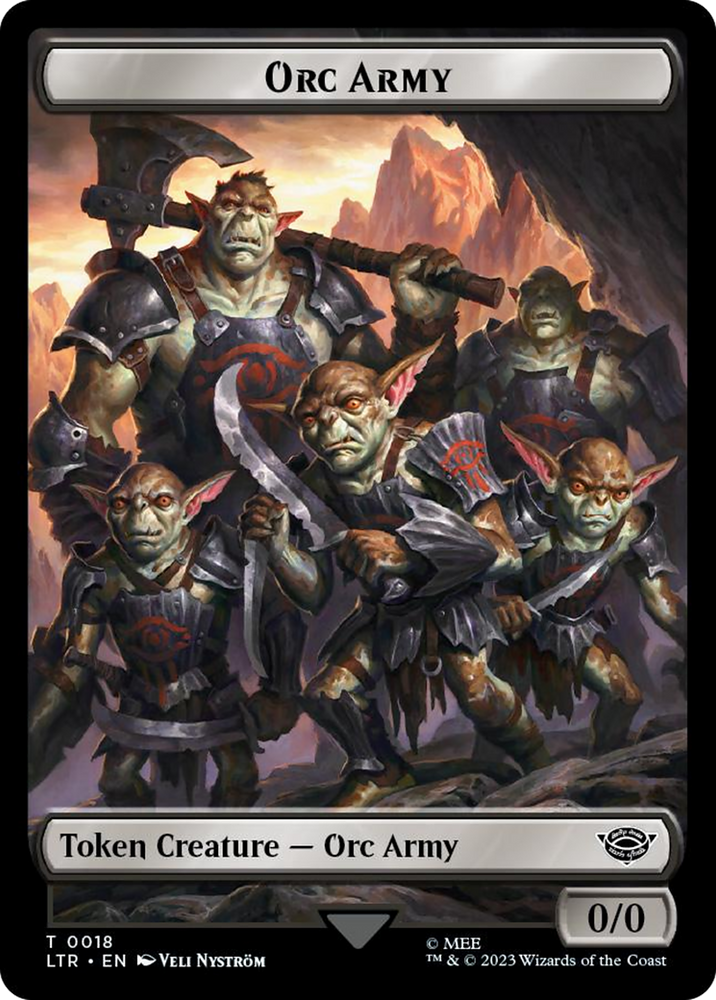 Orc Army (0018) // Food (0023) Double-Sided Token (Surge Foil) [The Lord of the Rings: Tales of Middle-Earth Tokens]