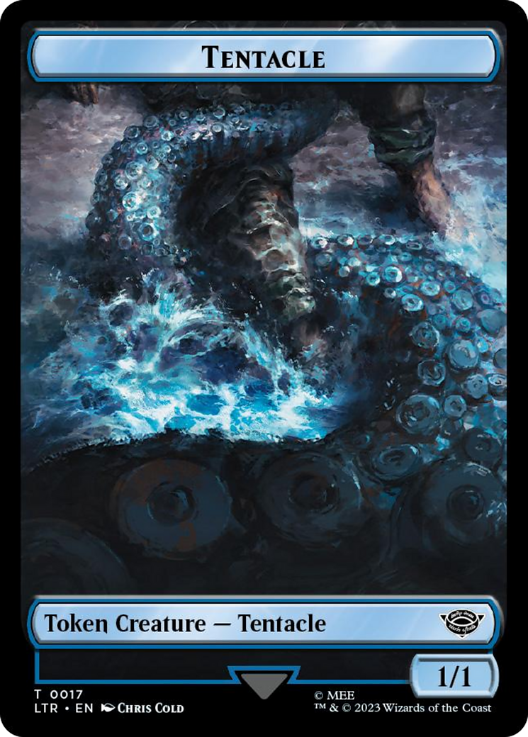 Tentacle // Food (0023) Double-Sided Token (Surge Foil) [The Lord of the Rings: Tales of Middle-Earth Tokens]