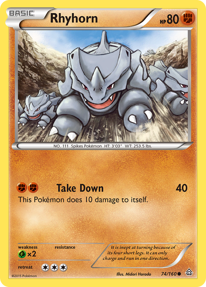 Rhyhorn (74/160) [XY: Primal Clash]