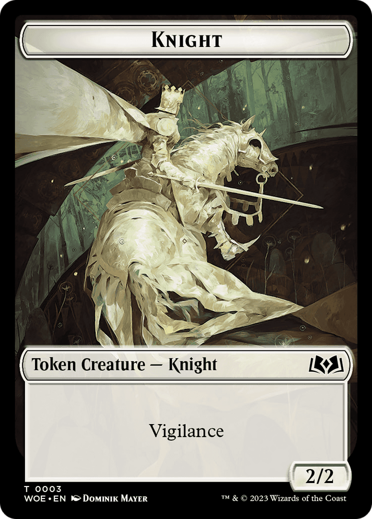 Knight // Food (0012) Double-Sided Token [Wilds of Eldraine Tokens]