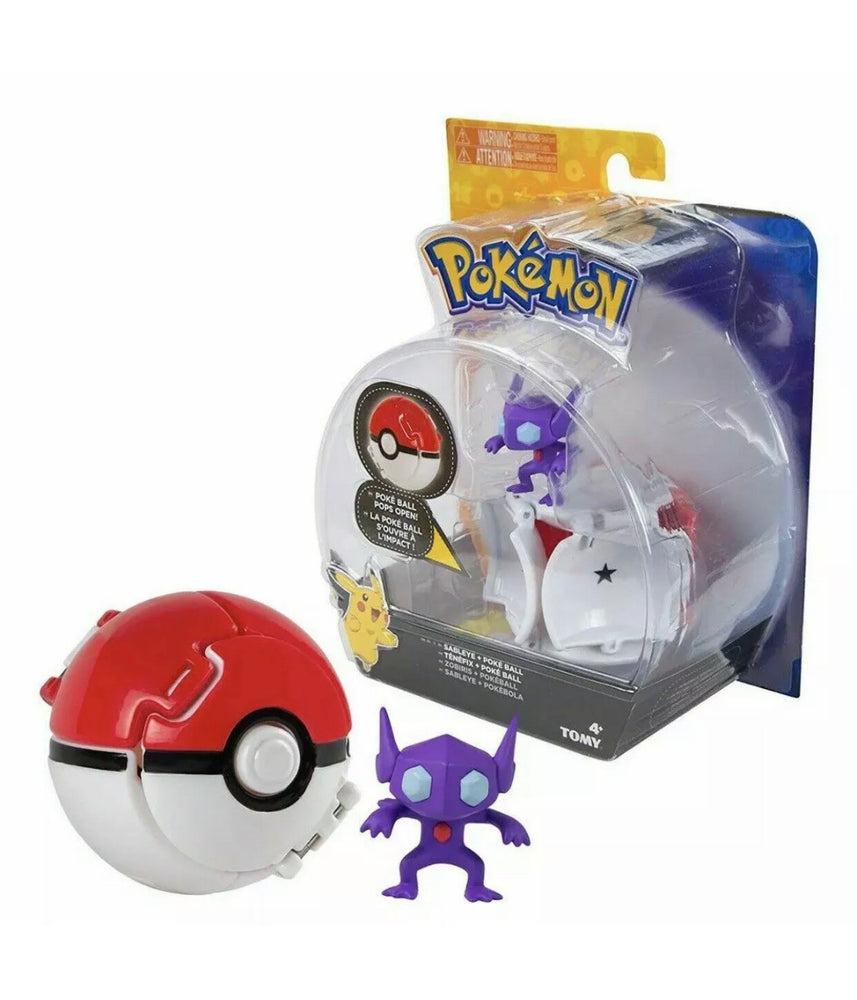 New Pokemon Throw 'N' Pop Sableye Action Figure & Poké Ball Tomy Official (2017)