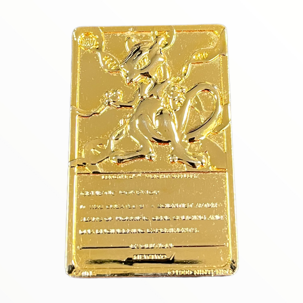 1999 Pokémon Burger King Gold Metal Mewtwo Card Nintendo Bar