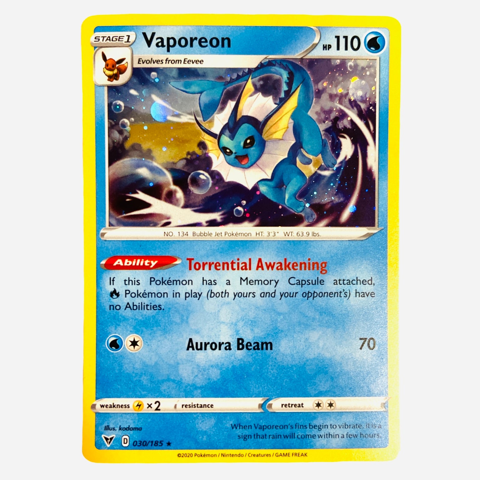 Vaporeon (Cosmos Holo) - 30/185 (30) [Miscellaneous Cards & Products]