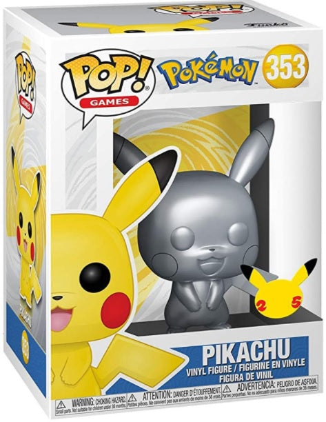 Funko Pop Pokemon Pikachu Silver/Metallic 353
