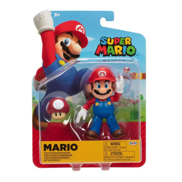 Super Mario Action Figure With Super Mushroom - Wave 29